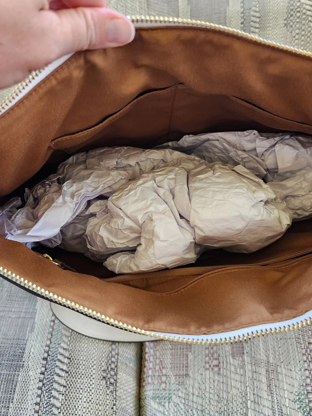 Coach Gallery White Dandelion Floral Leather Satchel